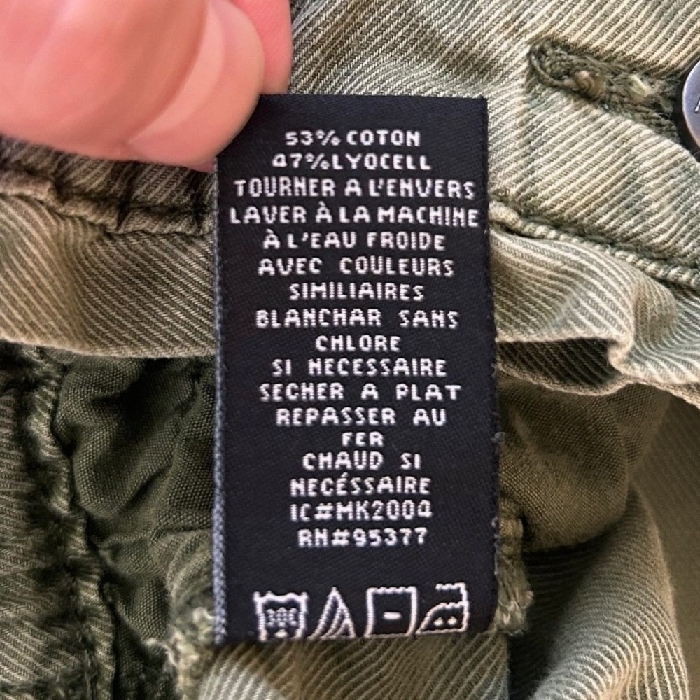 Sanctuary Standard Surplus Olive Green Paperbag Waist Button Fly Pants Size 28 - Picture 9 of 9